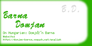 barna domjan business card